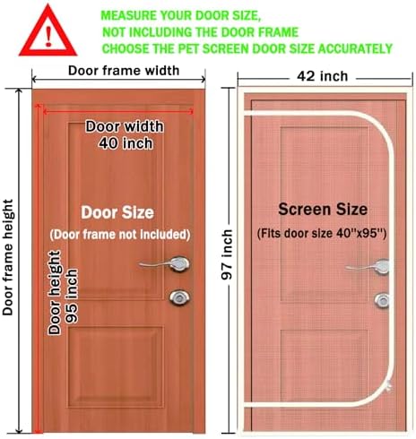 Upgraded Pet Screen Door, Fits Door Opening Size 40''x 95'', Thickened Cat - Image 2