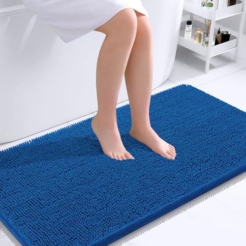 OLANLY Bathroom Runner Rugs 44x24, Soft Absorbent Chenille Bath Rugs, Rubber by OLANLY