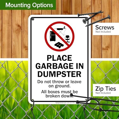 Place Garbage Inside Dumpster Do Not Throw Or Leave On Ground All Boxes - Image 5