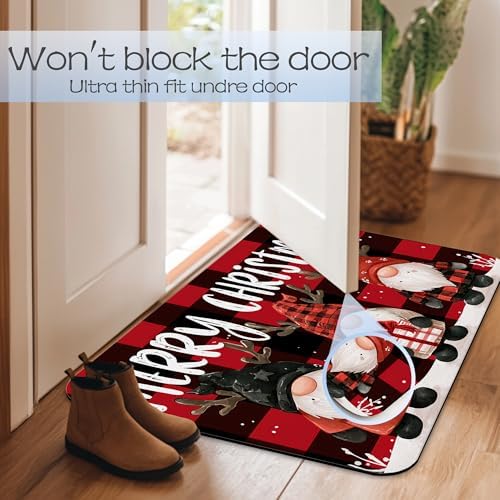 Christmas Gnomes Bathroom Mat, Non-Slip Rubber Backing Thin Low-Profile Bath Rug - Image 7