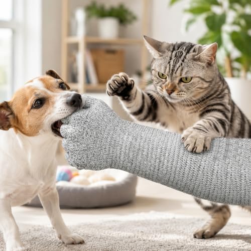 Extra Long Cat Grooming Arm Sleeves Cat Gloves Bite Proof - Image 6