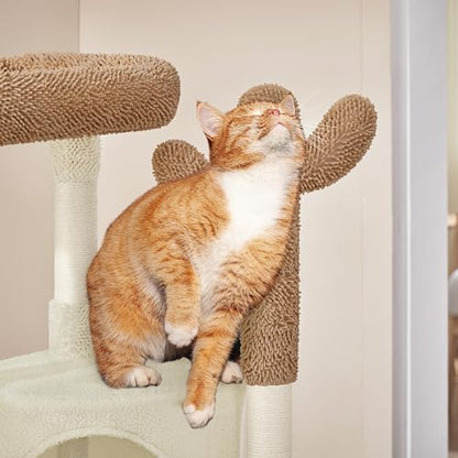 Yaheetech 42in Beige Cactus Cat Tree Tower - Image 5