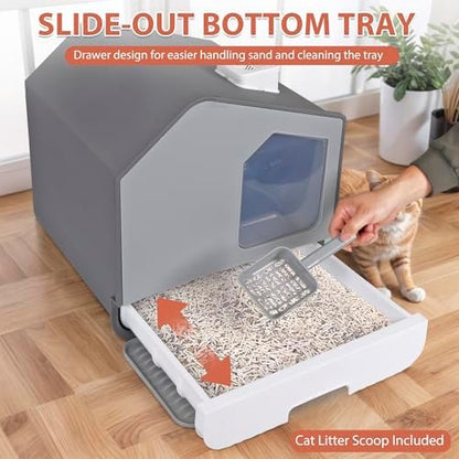 Nouva Large Enclosed Cat Litter Box - Image 3