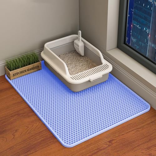 Cat Litter Mat, Double Layer Cat Litter Box Mat by HCY%26WLD