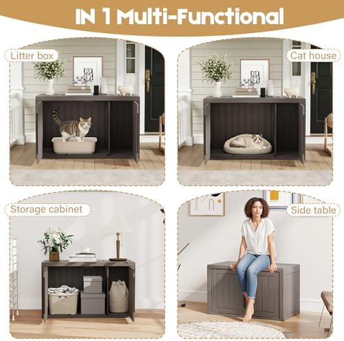 Cat Litter Box Enclosure, Covered Cat Litter Box - Image 6