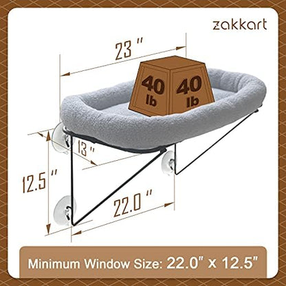 Zakkart Cat Window Perch, 100% Metal Supported from Below - Image 2