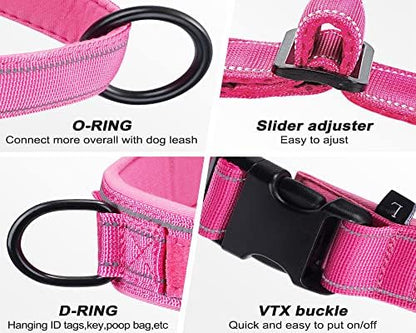 No Pull Dog Harness Pink for Small Medium Large Sized Dog, Reflective Escape - Image 5