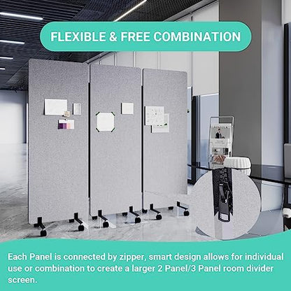 3 Panel Soundproof Room Divider, Portable Acoustic Office Divider - Image 3