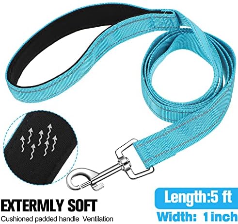 6 Pack Dog Leashes for Large Dogs, Reflective Nylon, Padded Handle, 5 ft - Image 2