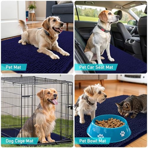 OLANLY Dog Door Mat for Muddy Paws 54x24, Super Absorbent Chenille Mud Mat - Image 7