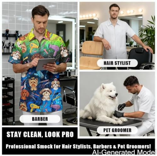 Dog Grooming Smock for Women & Men Water & Hair Repellent - Image 4