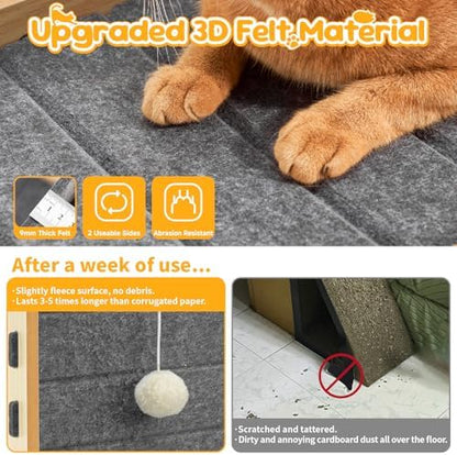 Felt Cat Scratcher for Indoor Cats, Foldable Triangle - Image 2