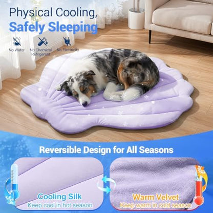 Q-Max>0.5 Dog Cooling Mat 47''×47'', Shell Purple - Image 3