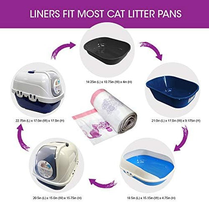 Fresh Kitty Litter Box Liners Super Thick, Easy Clean Up Jumbo Drawstring - Image 5