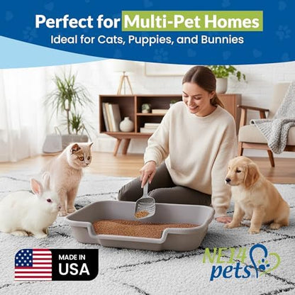 KittyGoHere Senior Cat Litter Box, Large Litter Pan, 2 Pack, Misty Gray - Image 3
