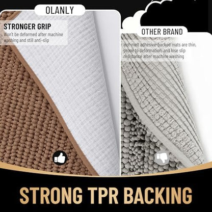 OLANLY Thick Chenille Bathroom Runner Rugs 70x24, Absorbent Bath Mat - Image 5