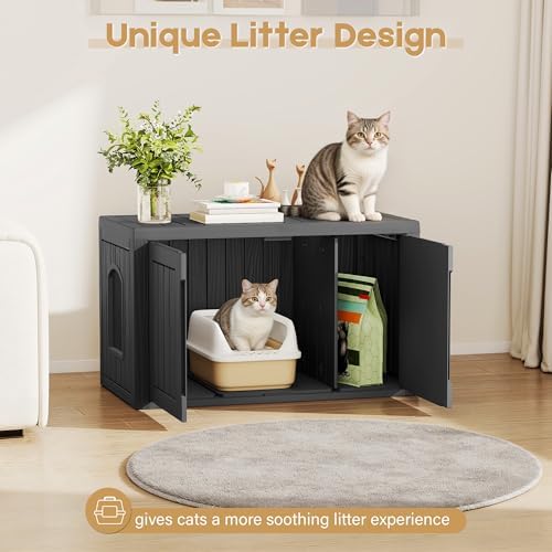 Cat Litter Box Enclosure, Covered Cat Litter Box - Image 4