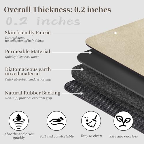 Long Bath Rugs 47x17-Diatomaceous Earth Stone Bath Mats - Image 5