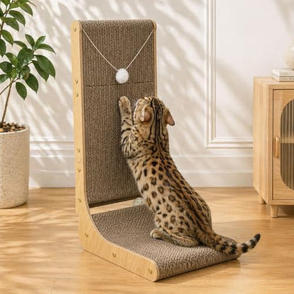 Cat Scratcher, 26.8 Inch L Shape Cat Scratch Pad Wall Mounted by Unknown