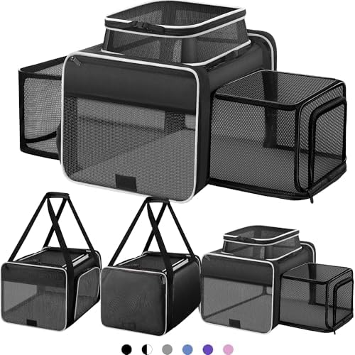 Top and 2 Sides Expandable Cat Carrier 18x11x11 TSA Airline Approved by SHARLOVY