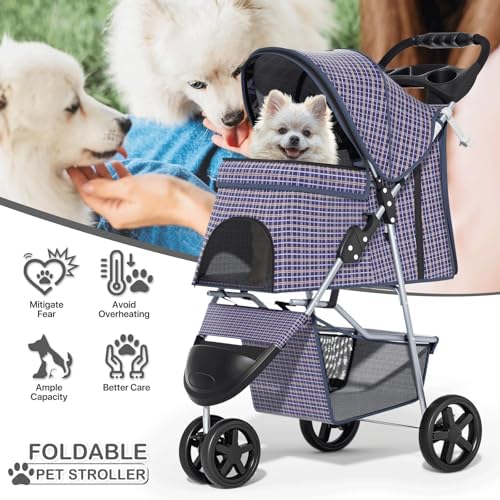 MoNiBloom Pet Stroller for Small/Medium Dogs and Cats up to 33 lbs - Image 2