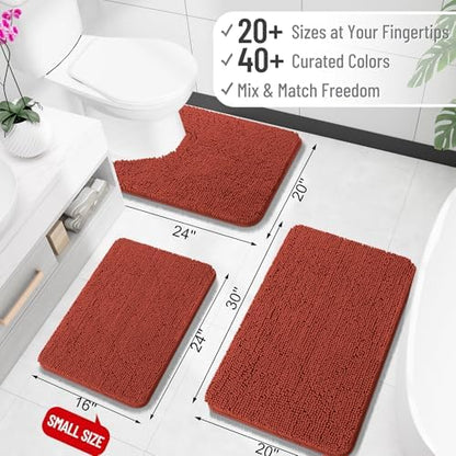 OLANLY Bathroom Runner Rugs 45x27, Extra Soft Absorbent Chenille Bath Rugs - Image 2