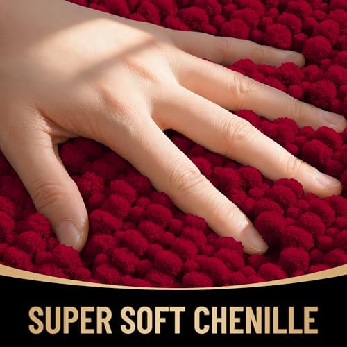 OLANLY Thick Chenille Small Bathroom Rugs 24x16, Absorbent Bath Mat - Image 2