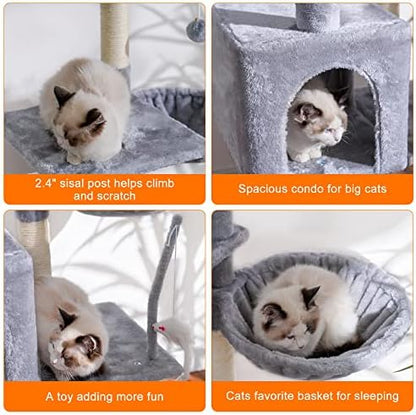 Heybly Cat Tree with Toy, 50.4" Cat Tower condo - Image 5