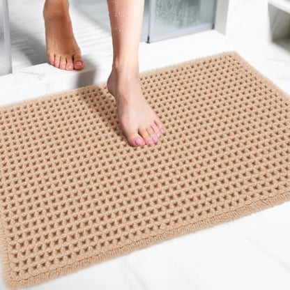 ILANGO Upgraded Waffle Bath Rug 20x32, Super Absorbent Non Slip Bath Mat by ILANGO