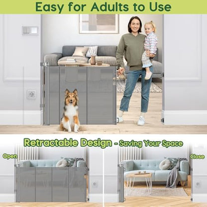 Reinforced 55" Wide Retractable Dog Gate - Image 5