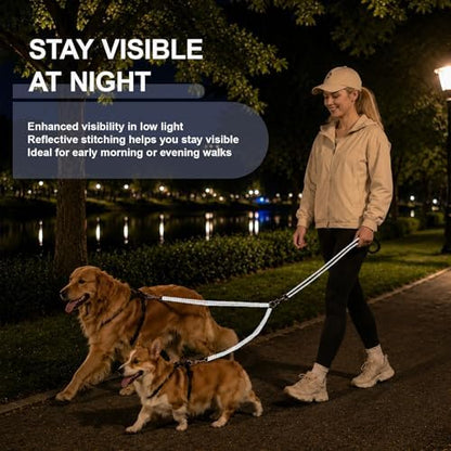 Double Dog Leash Padded Handle 360°Swivel No Tangle Dual Leash - Image 5