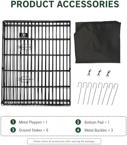 PJYuCien Puppy Playpen with Bottom Pad and Door, 8 Panels 30" H - Image 6