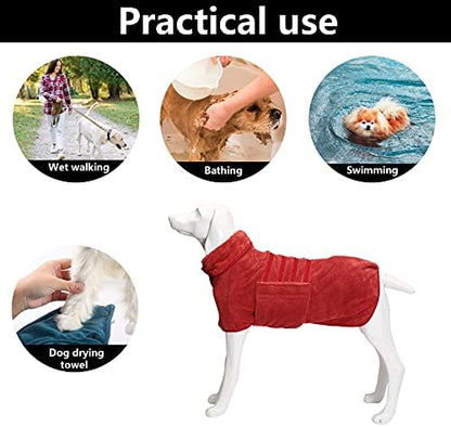Geyecete Pineapple Grid Fast Drying Super Absorbent Dog Cat Bath Robe Towel - Image 4