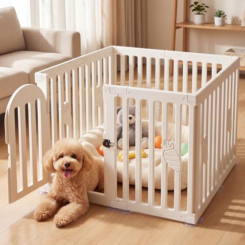 Dog Play Pen Indoors, 8-Panel Puppy Playpen by Unknown