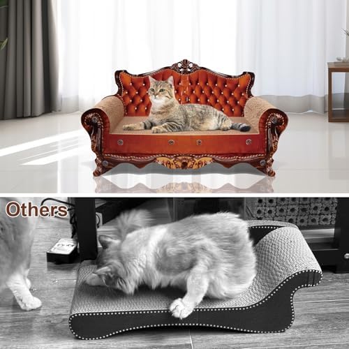 COOZMENT Sofa Shaped Scratching Couch, Thick Scratching Cardboard, Lounge Bed - Image 4