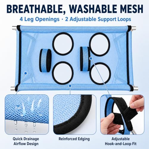 Dog Grooming Hammock with Stand & Side Tool Pockets, Foldable Pet Grooming - Image 4