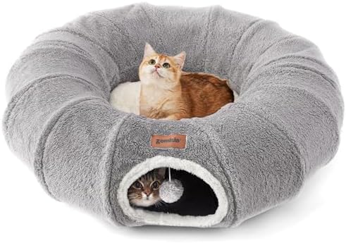 ZOMISIA Cat Tunnel Bed for Indoor Cats, Cute Cat Donut Toy Tunnel for Small by Zomisia