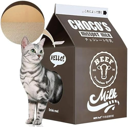 FluffyDream Cat Condo Scratcher Post Cardboard, Milk Box Shape Cat Scratching by FluffyDream
