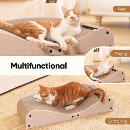 FUKUMARU Cardboard Cat Scratcher Bed, Extra Large 29.1 Inch Cat Scratch Pad - Image 3