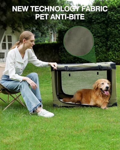 30 x 21 x 21 Inch Collapsible Soft Dog Crate - Image 6