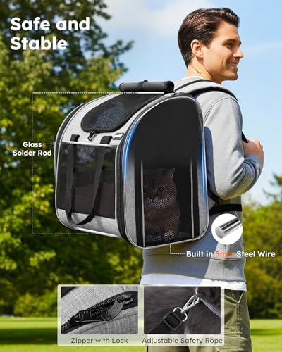 Pecute Cat Backpack with Widened Interior Space, Upgraded Dog Backpack Carrier - Image 3