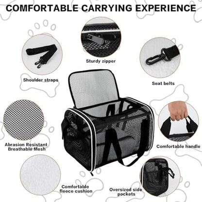 Cat Carrier, Soft-Sided Pet Carrier Bag, Breathable Mesh - Image 3