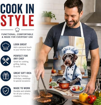 Caroline's Treasures German Wirehaired Pointer The Chef Apron Cooking Kitchen - Image 2
