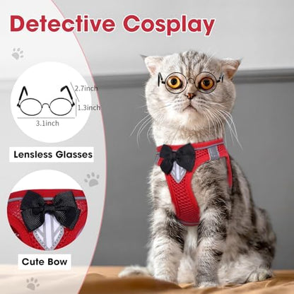 Cat Vest Harness and Leash Set, Escape Proof Kitten Harness Red S - Image 3