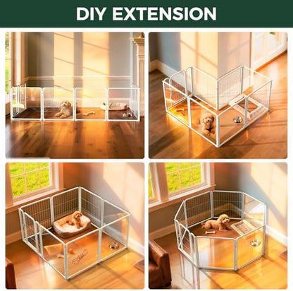 FXW AuraSpace Pro Acrylic & Wire Mesh Indoor Dog Playpen, 8 Panels - Image 5