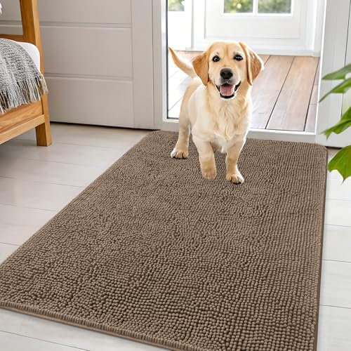 OLANLY Dog Door Mat for Muddy Paws 44x32, Super Absorbent Chenille Mud Mat by OLANLY