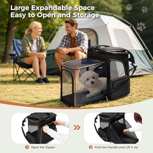Lekereise Large Cat Backpack Carrier Expandable Pet Carrier Backpack - Image 4