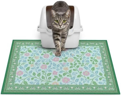 Glittme Cat Litter Mat 24"x15" Non-Slip Washable Trapping Mat by Glittme