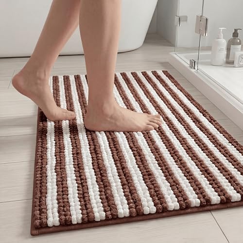 Chenille Bathroom Rug Non Slip Washable, Absorbent Bath Mat by Unknown