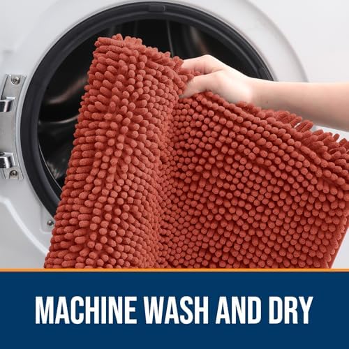 OLANLY Dog Door Mat for Muddy Paws 54x32, Super Absorbent Chenille Mud Mat - Image 5